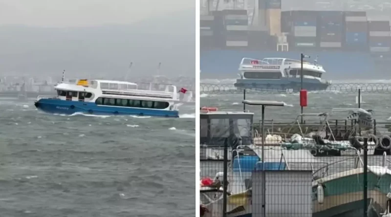 Fırtına etkili oldu! İzmit-Gölcük seferini yapan vapur zor anlar yaşadı