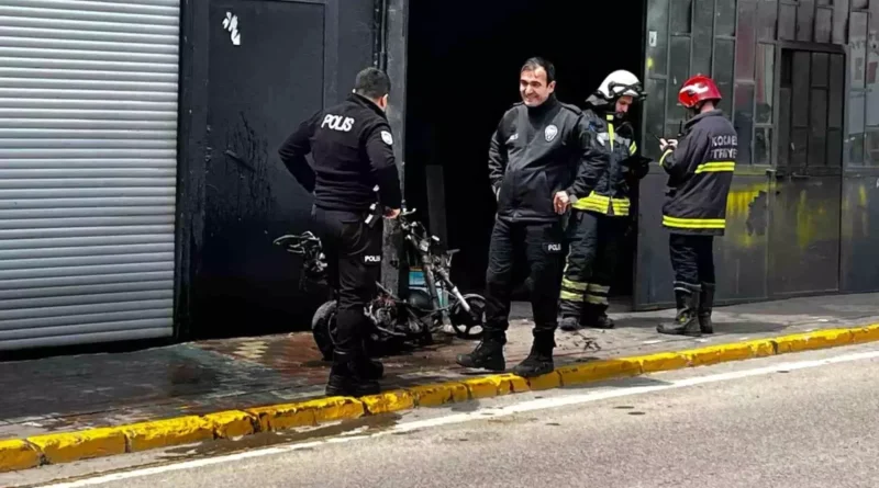 Kocaeli'de motosiklet kaynak sırasında yandı