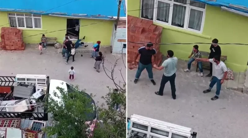 Tuğla ve yumruklarla birbirlerine saldırdılar