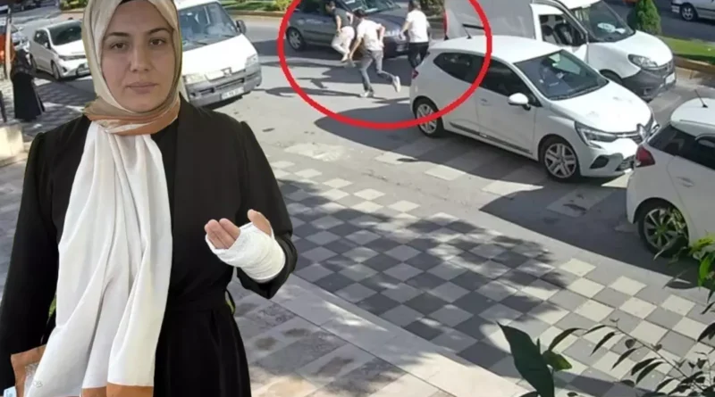 Cadde ortasında magandalar anne ile oğlunu dövdüler