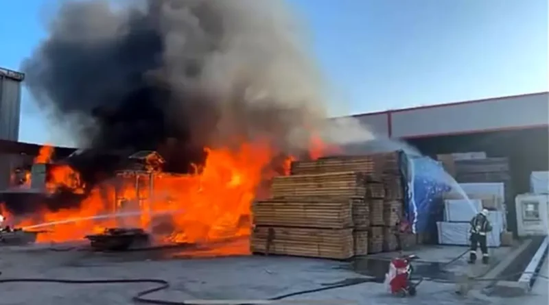 Kocaeli'de Kereste Deposunda Yangın Çıktı