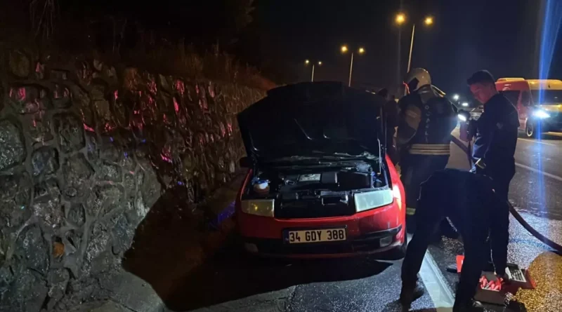 Seyir Halindeki Araçta Yangın Çıktı